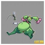 1:1 2024 artist_name belly belly_inflation big_belly bikini biped border breasts clothed clothing digital_drawing_(artwork) digital_media_(artwork) disembodied_hand duo elemental_creature elemental_humanoid eyelashes feet female fingers flora_fauna front_view generation_5_pokemon green_body hi_res holding_object hose hose_inflation humanoid inflation leaf lukkihere maractus medium_breasts navel nintendo not_furry outline plant plant_humanoid pokemon pokemon_(species) reclining simple_background solo_focus swimwear text thick_thighs toes two-piece_swimsuit water white_border yellow_eyes