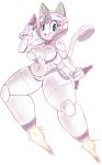  anthro big_breasts blush breasts clothed clothing digital_media_(artwork) domestic_cat felid feline felis female hi_res icydirtball looking_at_viewer mammal noodle_(sssonic2) samurai_pizza_cats simple_background solo sssonic2 thick_thighs wide_hips 