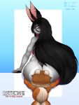 anthro belen_(cross_wanderer) bell_crd butt butt_focus canid canine duo ears_up face_on_butt facesitting female female/female hair hi_res long_hair mammal muscular nilsa_(bell_crd) nude rear_view short_hair sitting_on_another surprise surprised_expression tail text