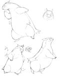 belly feral generation_2_pokemon hi_res japanese_text male nintendo pokemon pokemon_(species) simple_background sketch slightly_chubby solo text typhlosion zephy_03