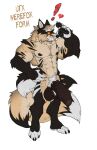 2018 abs anthro ball_tuft balls canid canine english_text exclamation_point foreskin fox genitals heart_symbol humanoid_genitalia humanoid_penis male mammal muscular muscular_anthro muscular_male nipples nude pecs penis pubes solo text tuft utx utx-shapeshifter vein veiny_penis