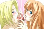  blonde_hair blue_eyes cum cum_in_mouth cum_on_tongue dead_or_alive ejaculation facial fellatio hitomi_(doa) multiple_fellatio multiple_girls oral penis shibasaki teamwork tina_armstrong tongue 