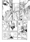  2boys censored comic cum cum_in_pussy doujinshi greyscale handjob hard_translated highres lingerie long_hair monochrome multiple_boys oral penis school_uniform seto_yuuki stretta thighhighs translated underwear 