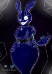  2023 5_fingers absurd_res anthro artist_name beanontoast big_breasts black_eyes blue_body breasts buckteeth curvy_figure digital_creature eyelashes featureless_breasts female fingers five_nights_at_freddy&#039;s five_nights_at_freddy&#039;s:_security_breach five_nights_at_freddy&#039;s:_security_breach_ruin hand_on_hip hand_on_own_hip hi_res hourglass_figure lagomorph leporid long_ears looking_at_viewer machine mammal mxes_(fnaf) open_mouth open_smile patreon patreon_logo rabbit robot scottgames small_waist smile solo split_form steel_wool_studios teeth twitter twitter_logo voluptuous watermark wide_hips 