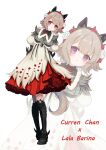  absurdres animal_ears armored_boots boots commentary_request curren_chan_(umamusume) dress fishnets flower grey_hair hair_flower hair_ornament highres horse_ears horse_girl horse_tail lala_barina_(armor) ni4ki19 purple_eyes rose tail two-tone_dress umamusume 