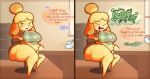  after_vore animal_crossing anthro big_breasts big_butt bloated breasts burping burping_up_clothing butt canid canine canis digestion domestic_dog female female_pred female_prey hi_res isabelle_(animal_crossing) mammal navel nintendo potbelly shih_tzu straining_buttons tachidomatte thick_thighs toy_dog video_games vore weight_gain 