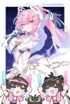  1boy 2girls adoptive_parent_and_adoptive_child aemeath_(wuthering_waves) ahoge black_hair border breasts closed_eyes commentary_request crying dress dual_persona elbow_gloves father_and_child father_and_daughter female_rover_(wuthering_waves) gloves glowstick hair_ornament highres holding holding_glowstick long_hair looking_at_viewer male_rover_(wuthering_waves) medium_breasts mother_and_child mother_and_daughter multiple_girls official_alternate_costume one_eye_closed open_mouth orange_eyes parent_and_child penlight_(glowstick) pink_hair ponytail rover_(wuthering_waves) smile starblame streaming_tears tears white_border white_dress white_gloves wuthering_waves 