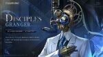  1other blue_necktie character_name commentary english_commentary english_text film_strip granger_(pgr) hand_on_own_chest highres jacket logo mechanical_hands necktie object_head official_art projector punishing:_gray_raven solo upper_body white_jacket 
