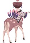 1girl brown_hair clantail deer_girl dress frilled_dress frills from_behind highres horns japanese_clothes lolita_fashion magical_girl mahou_shoujo_ikusei_keikaku mahou_shoujo_ikusei_keikaku_restart monster_girl official_art second-party_source short_hair tassel transparent_background wa_lolita wide_sleeves 
