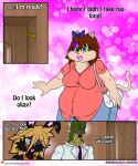  2017 accessory anthro belly black_body black_fur blake_sinclair blonde_hair bottomwear bow_ribbon breasts brown_hair clothing colored comic domestic_cat door dragon dress_shirt english_text felid feline felis female fur green_body green_scales group hair hair_accessory hair_bow hair_ribbon hi_res horn if_hell_had_a_taste lagomorph leporid male mammal marci_hetson multicolored_body multicolored_scales necktie notched_ear obese obese_anthro obese_female open_mouth overweight overweight_anthro overweight_female pants purse rabbit red_eyes ribbons scales scar shirt shorts skylar_fidchell sound_effects suit suit_and_tie teal_eyes text topwear trio two_tone_body two_tone_scales viroveteruscy yellow_body yellow_scales yellow_sclera 