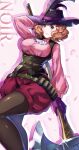  1girl axe black_leggings blush breasts brown_hair character_name commentary_request cropped_legs fluffy_hair highres holding holding_axe large_breasts leggings looking_at_viewer medium_hair megami_tensei noir_(persona_5) official_alternate_costume okumura_haru pantyhose persona persona_5 pink_shirt pink_shorts ruto_(rutoo0360) shirt shorts smile solo 