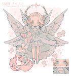  1girl absurdly_long_hair adoptable angel angel_wings blonde_hair blue_bow blue_eyes blue_shoes bow braid cloud dress english_text expressionless floating_hair flower frilled_dress frills fur-trimmed_dress fur_collar fur_trim hair_bow hair_flower hair_ornament halo highres layered_dress leg_ribbon littlebluemuffin lolita_fashion long_hair multi-tied_hair multiple_hair_bows multiple_wings original pantyhose plant pom_pom_(clothes) ribbon shoes side_braid sleeves_past_fingers sleeves_past_wrists sparkle very_long_hair vines white_pantyhose wide_sleeves wings 