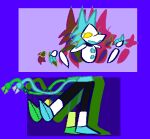  anthro blue_hair clothed clothing deltarune digital_media_(artwork) felid feline female fingers firefa floating_arms floating_hands fur hair looking_at_viewer machine mammal no_pupils open_mouth robot smile solo tasque_manager undertale_(series) video_games yellow_eyes 