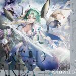  2girls album_cover aqua_eyes aqua_hair arahenas arcaea bare_shoulders blonde_hair breasts cape closed_mouth commentary_request cover cross-laced_clothes cross-laced_dress curtained_hair detached_collar detached_wings dress elbow_gloves flower flower_over_eye garter_straps gloves hair_flower hair_ornament heterochromia holding holding_sword holding_weapon layered_dress looking_at_viewer mechanical_wings multicolored_hair multiple_girls necktie official_art outstretched_hand red_eyes saya_(absolution)_(arcaea) saya_(arcaea) short_hair sleeveless sleeveless_dress sword thighhighs two-tone_hair vita_(arcaea) vita_(wanderer)_(arcaea) weapon white_cape white_dress white_eyes white_flower white_gloves white_hair white_necktie white_thighhighs wings 