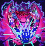  3girls 6+boys absurdres ahoge android ant_tenna backwards_hat baseball_cap black_eyes blue_skin blue_tongue blush_stickers cap'n_(deltarune) cat_mike_(deltarune) closed_eyes closed_mouth colored_skin colored_tongue commentary cowboy_hat_mike delta_rune_(symbol) deltarune elnina_(deltarune) english_commentary freckles furry furry_female furry_male glasses gloves green-framed_eyewear green_pippins hat highres index_finger_raised jackenstein_(deltarune) k_k_(deltarune) lancer_(deltarune) lanino_(deltarune) long_hair long_sleeves malius_(deltarune) mihych multiple_boys multiple_girls nubert_(deltarune) pink_scarf pippins_(deltarune) purple_hair purple_skin queen_(deltarune) ralsei reptile_girl round_eyewear rouxls_kaard scarf seam_(deltarune) semi-rimless_eyewear shadowguy_(deltarune) single_blush_sticker susie_(dark_world)_(deltarune) susie_(deltarune) sweet_(deltarune) sweet_cap'n_cakes_(deltarune) the_original_starwalker tongue tongue_out under-rim_eyewear utdr_(toby_fox) white_gloves white_hair yellow_eyes yellow_skin zapper_(deltarune) 