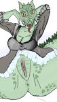  animal_humanoid anthro anus argonian bethesda_softworks bottomless bottomwear clothed clothing deraban female genitals green_body hands_behind_head hi_res horn humanoid looking_at_viewer lusty_argonian_maid maid_uniform partially_clothed presenting presenting_pussy pussy pussy_focus reptile reptile_humanoid scalie scalie_humanoid simple_background simple_coloring skirt skyrim solo solo_focus spread_legs spreading tail the_elder_scrolls tongue tongue_out uniform video_games yellow_eyes 