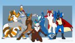 2022 absurd_res anthro artist_name barbell_piercing black_body black_claws black_ear_piercing black_eyebrows black_fur black_hooves black_inner_ear black_nose black_pawpads black_piercing blue_body blue_ears blue_eyes blue_fur blue_hair blue_inner_ear blue_tail brown_body brown_ears brown_fur brown_hair brown_nose brown_stripes brown_tail butt cheek_tuft claws crotch_tuft dated ear_piercing ears_down elbow_tuft eyebrow_through_hair eyebrows facial_scar facial_tuft featureless_crotch finger_claws front_view fur gauged_ear green_eyes grey_barbell_piercing grey_body grey_ear_piercing grey_fur grey_piercing grey_tail group hair hi_res hooves horn industrial_piercing inner_ear_fluff kneeling_on_one_leg male markings martinballamore nude open_mouth orange_body orange_ears orange_fur orange_stripes orange_tail pawpads piercing pink_inner_ear pink_nose pink_pawpads pink_tongue pivoted_ears pose rear_view red_body red_ears red_eyes red_fur red_hair red_tongue scar shoulder_tuft smile standing striped_body striped_fur striped_markings striped_tail stripes tail_markings tan_horn tongue translucent translucent_hair tuft white_body white_ears white_fur white_inner_ear white_inner_ear_fluff white_stripes white_tail yellow_body yellow_fur yellow_inner_ear yellow_tail 