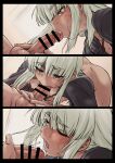  2boys 69 bar_censor boy_on_top cape censored commentary_request erection fellatio grabbing_another's_penis grey_hair highres licking licking_penis long_hair male_focus multiple_boys open_mouth oral original penis saliva sidelocks sweat testicles top-down_bottom-up trap white_background yah_yah_6 yaoi 