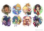  3girls 5boys :d ^_^ alakazam bald belt black_belt black_eyes black_hair black_jacket black_shoes black_suit blaine_(pokemon) blank_eyes blonde_hair blue_eyes blue_jacket blue_one-piece_swimsuit blush bright_pupils brock_(pokemon) brown_hair brown_shirt brown_shoes camouflage camouflage_pants cherry_blossoms chibi claws clenched_hands clenched_teeth closed_eyes closed_mouth collared_shirt commentary_request crop_top dog_tags dumbbell electrode_(pokemon) erika_(pokemon) exercising eyelashes facial_hair fangs fire game_screenshot_inset geodude giovanni_(pokemon) golbat green_pants green_shoes green_tank_top grin growlithe hairband highres holding holding_poke_ball holding_spoon horns jacket japanese_clothes kimono koga_(pokemon) lab_coat long_sleeves lt._surge mature_male misty_(pokemon) muk multiple_boys multiple_girls muscular muscular_male mustache nidoking nidoqueen old old_man one-piece_swimsuit one_arm_push-ups onix open_clothes open_jacket open_mouth orange_hair pants pectorals petals pink_petals pink_shoes poke_ball poke_ball_(basic) poke_ball_print pokemon pokemon_(creature) pokemon_firered_and_leafgreen pokemon_heartgold_and_soulsilver pokemon_on_back pokemon_red/green/blue/yellow purple_pants push-ups raichu red_hairband red_scarf round_eyewear sabrina_(pokemon) sandals scarf screenshot_inset sharp_teeth shirt shoes short_hair single_horn sitting smile spiked_hair spoon standing starmie staryu suit suit_jacket sunglasses sweat swimsuit tank_top team_rocket teeth telekinesis thick_eyebrows toned toned_male topless_male twitter_username v-shaped_eyes vileplume water white_jacket white_pants white_pupils yu_quan0709 