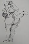  anthro big_breasts big_butt black_clothing black_swimwear breasts butt canid canine canis clothing cuphead_(game) domestic_dog eyelashes female gesture grey_background hair hand_on_butt hat headgear headwear hi_res huge_breasts huge_butt hunting_dog looking_at_viewer looking_back looking_back_at_viewer mammal military_hat one_eye_closed open_mouth open_smile pikapika212 pilot_saluki_(cuphead) rear_view saluki side_boob sighthound simple_background smile solo swimwear thick_thighs thumbs_up traditional_media_(artwork) video_games wide_hips wink winking_at_viewer 