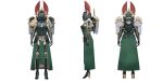  1girl absurdres armor artoria_pendragon_(fate) artoria_pendragon_(lancer)_(fate) breastplate commentary cosplay covered_face cross english_commentary fate/grand_order fate_(series) fur_trim gauntlets helm helmet highres hyperbudd lion_el'jonson lion_el'jonson_(cosplay) pauldrons power_armor shoulder_armor type-moon warhammer_40k white_background winged_helmet 