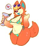  animal_crossing anthro audie_(animal_crossing) big_breasts blonde_hair breasts canid canine canis clothed clothing digital_media_(artwork) eyewear female fur glasses hair hi_res mammal mxnster_fxcker nintendo nipples open_mouth smile solo sunglasses swimwear thick_thighs video_games wide_hips wolf 