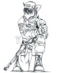  anthro cervid clothing gun hi_res humanoid male mammal police ranged_weapon shotgun sketch solo tact tactical thehuntingwolf uniform usmarshall weapon 