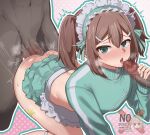  3boys anal apron ass baka_to_test_to_shoukanjuu blush brown_hair censored commentary_request crossdressing crossdressing_(mtf) dark-skinned_male dark_skin doggystyle eeeeeiti_aka fellatio grabbing_another's_penis green_eyes group_sex highres interracial jersey_maid kinoshita_hideyoshi licking licking_penis maid maid_headdress male_focus male_maid male_penetrated male_spitroast mmm_threesome mosaic_censoring multiple_boys oral penis pleated_skirt sex sex_from_behind skirt spitroast testicles threesome trap twintails unconventional_maid waist_apron white_apron yaoi 