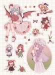  6+girls :d ;) ^_^ apron basket beret black_hat black_skirt black_vest blonde_hair blue_dress blue_eyes blue_flower bouquet bow braid brown_hair capelet closed_eyes closed_mouth collared_shirt commentary crescent crescent_hat_ornament demon_tail demon_wings detached_sleeves dress flandre_scarlet flower flower_wreath frilled_hair_tubes frilled_shirt_collar frills gohei green_hat grid_background hair_bow hair_ribbon hair_tubes hakurei_reimu hat hat_bow hat_ornament head_wings head_wreath heart highres holding holding_bouquet holding_flower holding_gohei holding_vase holding_watering_can hong_meiling izayoi_sakuya kirisame_marisa koakuma lavender_(flower) long_hair long_sleeves maid_headdress mozukuzu_(manukedori) multiple_girls one_eye_closed patchouli_knowledge pink_flower pink_shirt pink_skirt pink_tulip plant_monster puffy_short_sleeves puffy_sleeves purple_capelet purple_dress purple_flower purple_hair purple_hat purple_ribbon red_bow red_eyes red_flower red_ribbon red_rose red_shirt red_skirt remilia_scarlet ribbon ribbon-trimmed_sleeves ribbon_trim rose shirt short_hair short_sleeves skirt smelling smelling_flower smile star_(symbol) star_hat_ornament striped_clothes striped_dress swimsuit tail touhou tulip twin_braids untranslatable_commentary vest watering_can white_apron white_bow wide_sleeves wings witch_hat yellow_eyes yellow_flower 