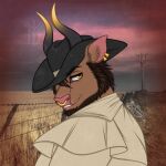  anthro bovid bovine cattle cowboy horn humanoid icon male mammal moo outlaw solo thehuntingwolf wallace western 