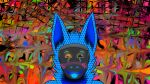  abstract_background absurd_res anthro blep blue_body blue_fur blueboi21 blush colorful female fur happy hi_res machine male male/female protogen protogen_visor psychedelic psychedelic_background solo tongue tongue_out 