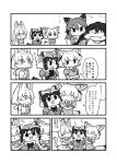  animal_ears bow bowtie brown_hair captain_(kemono_friends) cheek_pinching cheek_poking cheek_pull common_raccoon_(kemono_friends) extra_ears fangs fennec_(kemono_friends) fox_ears fox_girl fox_tail fur_collar gloves greyscale hands_on_another&#039;s_cheeks hands_on_another&#039;s_face high-waist_skirt highres kemono_friends kemono_friends_3 kotobuki_(tiny_life) looking_at_another monochrome pinching poking print_bow print_bowtie print_gloves print_skirt raccoon_ears raccoon_girl raccoon_tail red_fox_(kemono_friends) serval_(kemono_friends) serval_print short-sleeved_sweater short_hair short_sleeves skirt striped_tail sweater tail translated two-tone_bowtie white_bow white_bowtie 