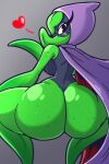  &lt;3 absurd_res big_breasts big_butt black_eyes breasts butt clothing crouching electronic_arts elemental_creature elemental_humanoid female flora_fauna freckles_on_butt green_body green_shadow hi_res hood huge_butt humanoid leotard looking_at_viewer looking_back peashooter_(pvz) plant plant_humanoid plants_vs._zombies plants_vs._zombies_heroes popcap_games sachasketchy solo video_games 