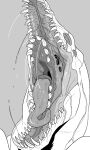  absurd_res ambiguous_gender bodily_fluids bone dripping duo empty_eye_sockets greyscale hi_res imperatorcaesar monochrome mouth_shot open_mouth oral_vore saliva saliva_drip saliva_on_tongue saliva_string same_size_vore sharp_teeth simple_background skull skull_head teeth vore 