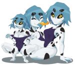  amazon_milk_frog amphibian anthro aria_whittemore blue_hair breasts butt_from_the_front clothing crouching dark_eyes female food frog hair leaning leaning_back licking long_tongue membrane_(anatomy) novacantnames one-piece_swimsuit popsicle short_hair sitting slim small_breasts smile solo spots spread_legs spreading swimwear tongue tongue_out tongue_wrap tree_frog webbed_feet webbed_hands yellow_eyes 