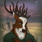  anthro antlers cervid cervine country elk equid equine horn humanoid icon male mammal solo striger thehuntingwolf western 