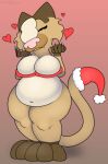  &lt;3 belly big_belly big_breasts bra breasts christmas christmas_clothing christmas_headwear clothing domestic_cat felid feline felis foxball gatto_(kitty_pride) hat headgear headwear hi_res holidays kitty_pride mammal santa_hat underwear 