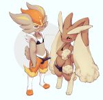  2boys :3 alternate_color animal_ears animal_feet animal_hands animal_nose animal_penis arm_at_side arms_at_sides artist_name bare_shoulders bikini black_bikini blue_background blue_outline blush body_fur bright_pupils brown_fur bubonikku bulge cinderace closed_mouth clothed_pokemon collarbone commentary_request embarrassed erection erection_under_clothes full_body furry furry_male highleg highleg_bikini highres holding_own_arm looking_at_viewer lopunny male_focus multiple_boys nose_blush open_mouth orange_fur orange_hair outline penis pink_eyes pokemon pokemon_(creature) rabbit_boy rabbit_ears rabbit_tail red_eyes shiny_pokemon short_hair simple_background standing string_bikini sweat swimsuit tail thick_thighs thighs twitter_username two-tone_background two-tone_fur watermark white_fur white_pupils wide_hips yellow_fur 