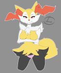  absurd_res anthro azucana braixen breasts clothing female fur hi_res holding_breast inner_ear_fluff looking_at_viewer nintendo panties pok&eacute;mon pok&eacute;mon_(species) smile smiling_at_viewer solo tuft underwear video_games 