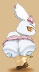  absurd_res accessory aggressive_retsuko anthro bent_over big_butt bow_ribbon butt chinchilla chinchillid clothing female footwear hair_accessory hair_bow hair_ribbon half-closed_eyes hand_on_butt hi_res holding_butt huge_butt knee_highs knee_socks legwear looking_back mammal manaka_(aggretsuko) narrowed_eyes ribbons rodent sanrio shoes sixsidesofmyhead socks solo white_body yellow_eyes 