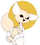  aggressive_retsuko anthro butt canid canine clothing female fennec fenneko fox hi_res lingerie looking_at_viewer looking_back mammal sanrio smile solo vono 