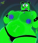  anthro belly breasts canid canine canis danny_phantom domestic_dog ghost ghost_dog hi_res invalid_tag kirani_art male male/male mammal muscular navel nickelodeon overweight solo spirit x-ray_(disambiguation) 