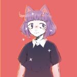  2022 abortishi accessory anthro black_clothing black_dress blush bow_ribbon clothed clothing domestic_cat dress felid feline felis female fur hair hair_accessory hair_bow hair_ribbon hi_res mammal masyunya_(vkontakte) multicolored_body multicolored_fur purple_body purple_eyes purple_fur purple_hair ribbons simple_background smile solo sparkles vkontakte white_body white_fur 