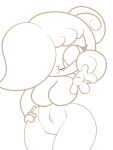  &lt;3 absurd_res candy chubby_female cute_expression dessert emo female food genitals gesture hand_on_hip hi_res humanoid invalid_tag looking_at_viewer marshmallow notsogooddrawings pussy sugar_(notsogooddrawings) thick_thighs unfinished 