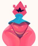  anonymous_artist anthro cloak clothing deltarune female huge_thighs pantsless smile solo solo_focus thick_thighs thong undertale_(series) underwear video_games virovirokun wide_hips 