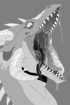  absurd_res ambiguous_gender bodily_fluids dragon dripping duo ear_piercing ear_ring glistening glistening_eyes glistening_tongue greyscale hi_res horn imperatorcaesar monochrome mouth_shot neck_spikes open_mouth oral_vore piercing ring_piercing saliva saliva_drip saliva_on_tongue saliva_string sharp_teeth simple_background spade_tail teeth tongue vore 