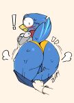  absurd_res anthro armor assisted_exposure avian balls beak berdly big_butt bird blue_balls blue_body blue_feathers blush bodily_fluids bottomwear butt butt_focus clothing deltarune disembodied_hand duo exclamation_point eyewear feathers genitals glasses gloves handwear hi_res janslobonejo looking_at_viewer looking_back male motion_lines pants pantsing raised_tail simple_background solo_focus sound_effects steam surprise sweat sweatdrop sweaty_butt tail_feathers thick_thighs tight_underwear undertale_(series) underwear video_games white_background wide_eyed yellow_beak 