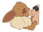  ambiguous_gender ambiguous_penetrated blush brown_body duo eevee eyes_closed feral human lower_(pixiv) male male/ambiguous male_penetrating male_penetrating_ambiguous mammal nintendo oral oral_penetration penetration pok&eacute;mon pok&eacute;mon_(species) video_games 