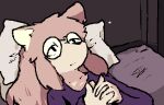  ... animated anthro bored catjam_(artist) eyewear female glasses karina_(catjam) low_res lying pillow solo 