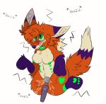  amber_(foxi_boxi) anthro bodily_fluids boximorph canid canine female fox fur genital_fluids genitals hi_res mammal negansasshole orange_body orange_fur pussy pussy_juice sex_toy smile solo vibrator 